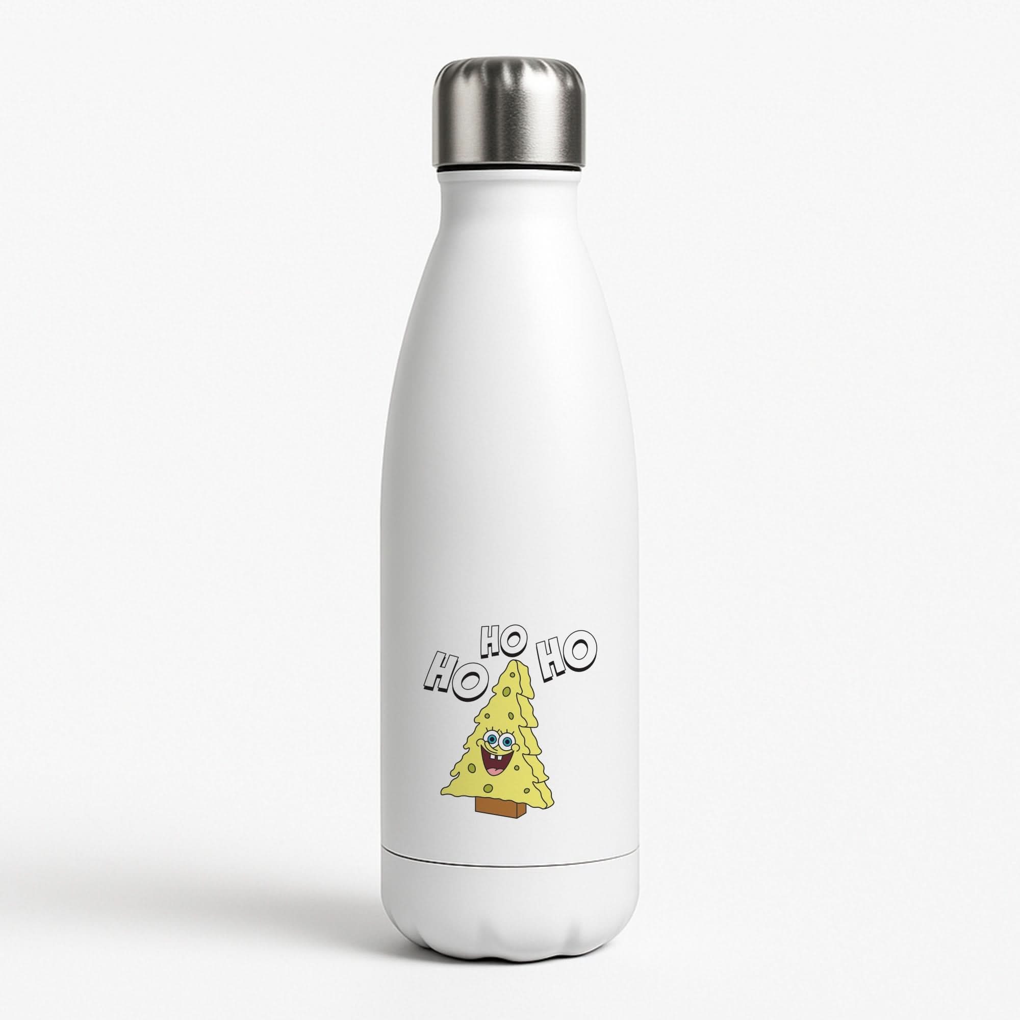Christmas Tree Cartoon Sponge White Water Bottle