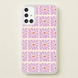 Square Abstract Flowers Mauve Galaxy A71 Case