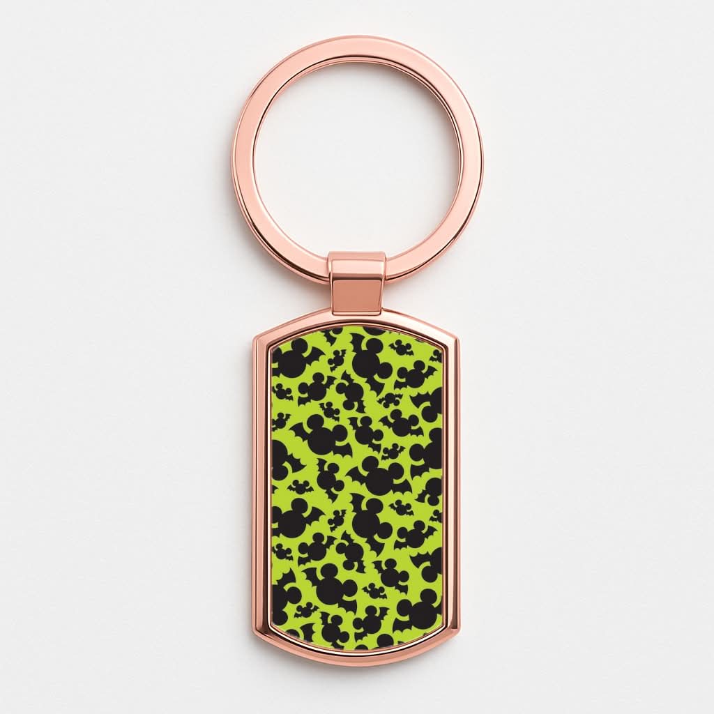 Mouse Bats Pattern Rose Gold Keyring