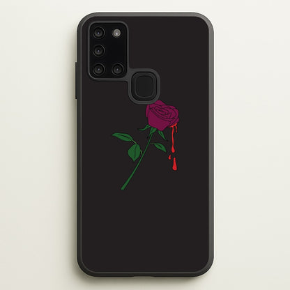 Dark Pink Rose Galaxy A21s Case