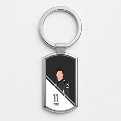 Perez 2026 Silver Metal Keyring