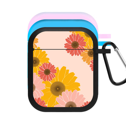 Sunflower Floral Pattern AirPods Case