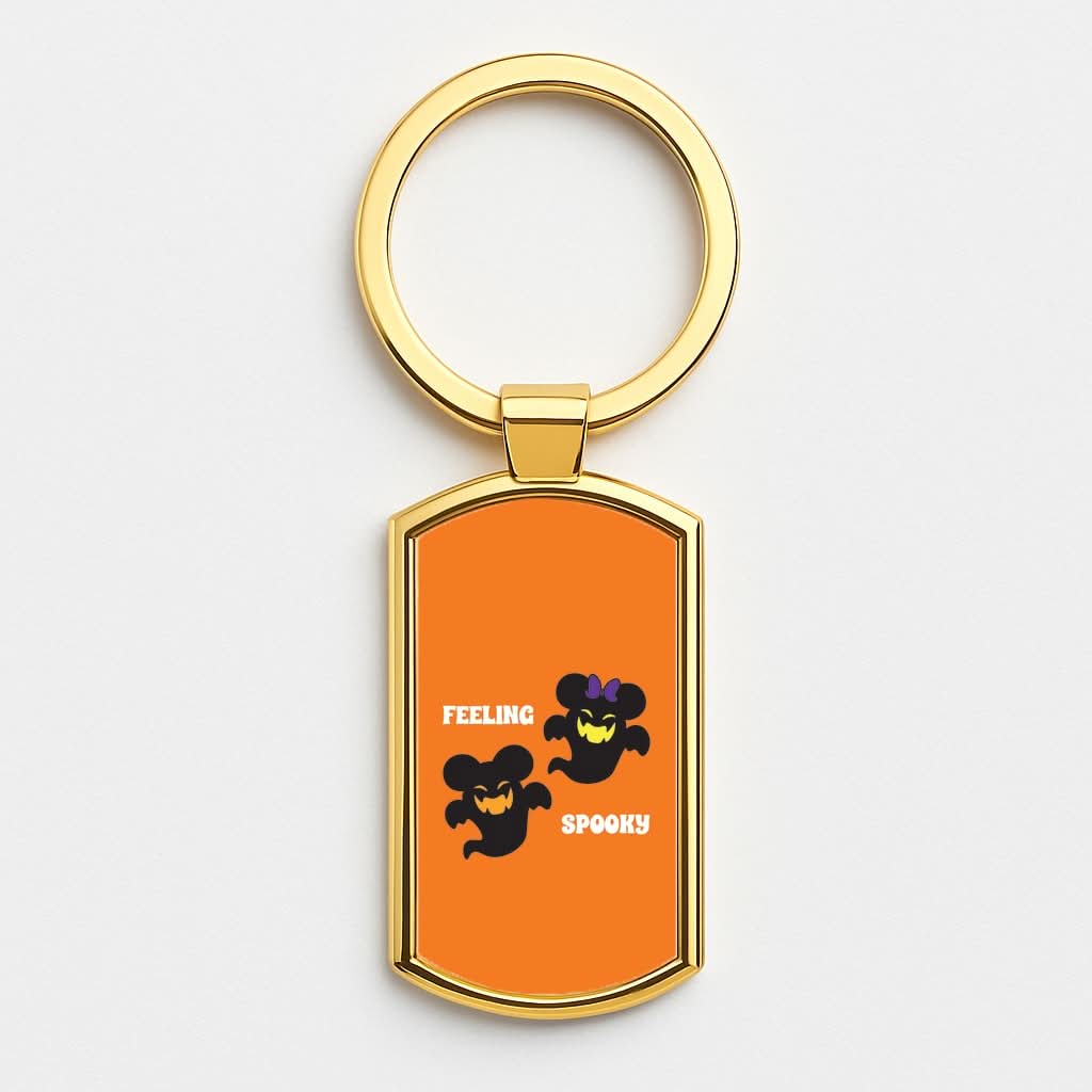 Feeling Spooky Mouse Ghosts Gold Keyring