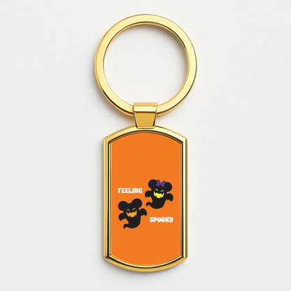 Feeling Spooky Mouse Ghosts Gold Keyring