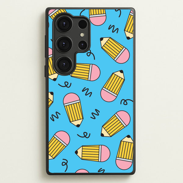 Pencils And Scribbles Pattern Galaxy S25 Ultra Case