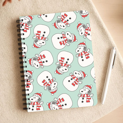Cartoon Beagle Snowman Pattern Notepad
