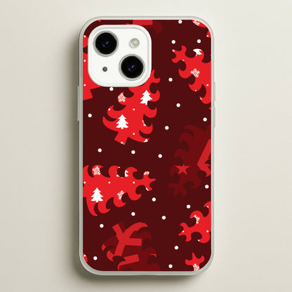 Wrapping Paper Christmas Tree Pattern iPhone 14 Plus Case