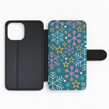 Colourful Christmas Symbols Pattern Flip Phone Case