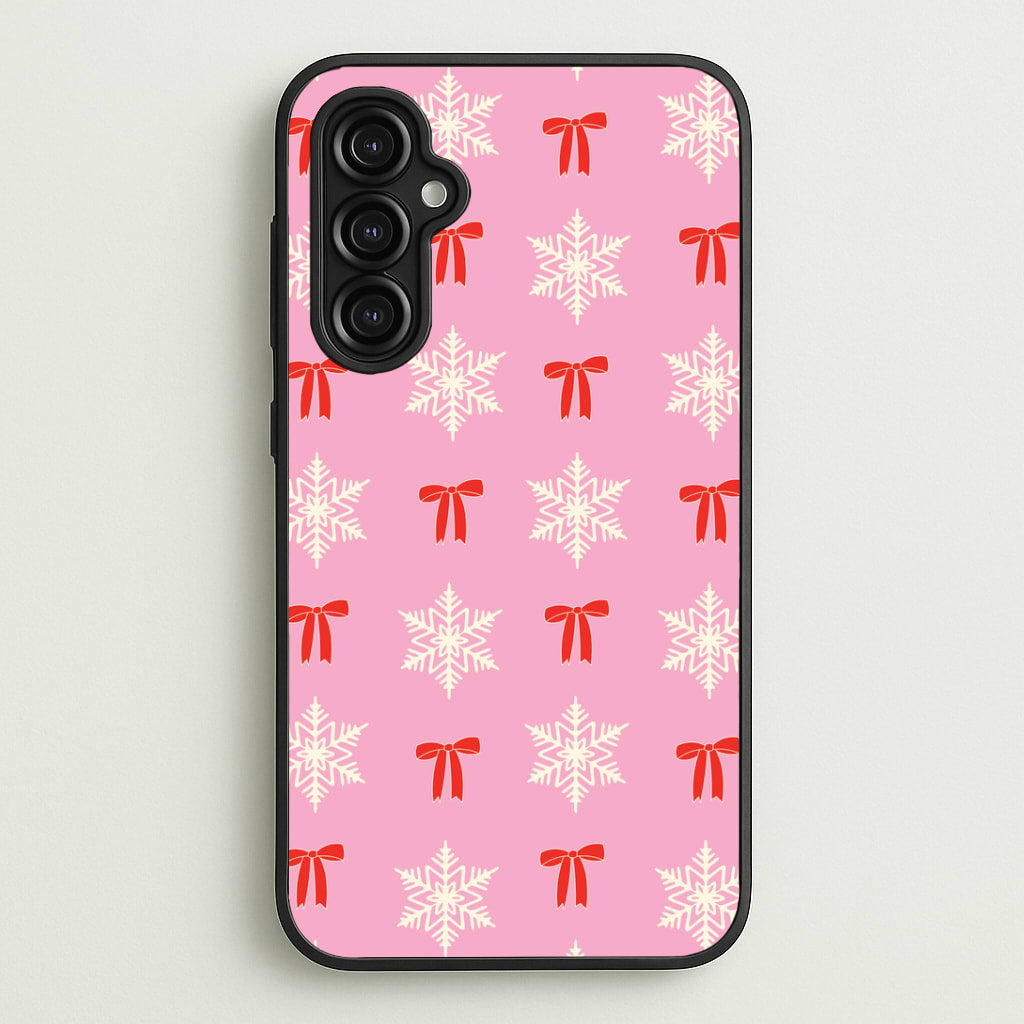 Coquette Bows And Snowflakes Pattern Galaxy A14 Case