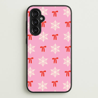 Coquette Bows And Snowflakes Pattern Galaxy A14 Case