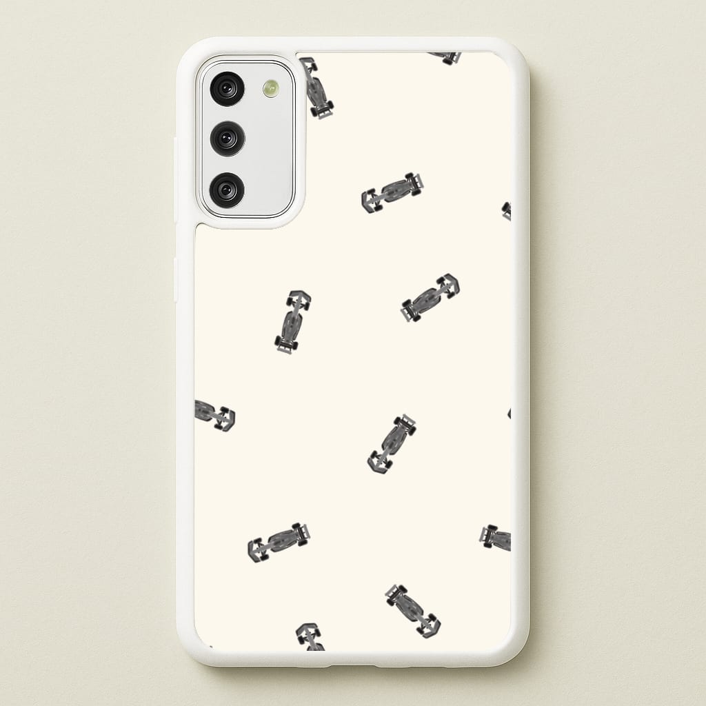 Race Cars Pattern Off White Galaxy A41 Case