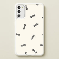 Race Cars Pattern Off White Galaxy A41 Case