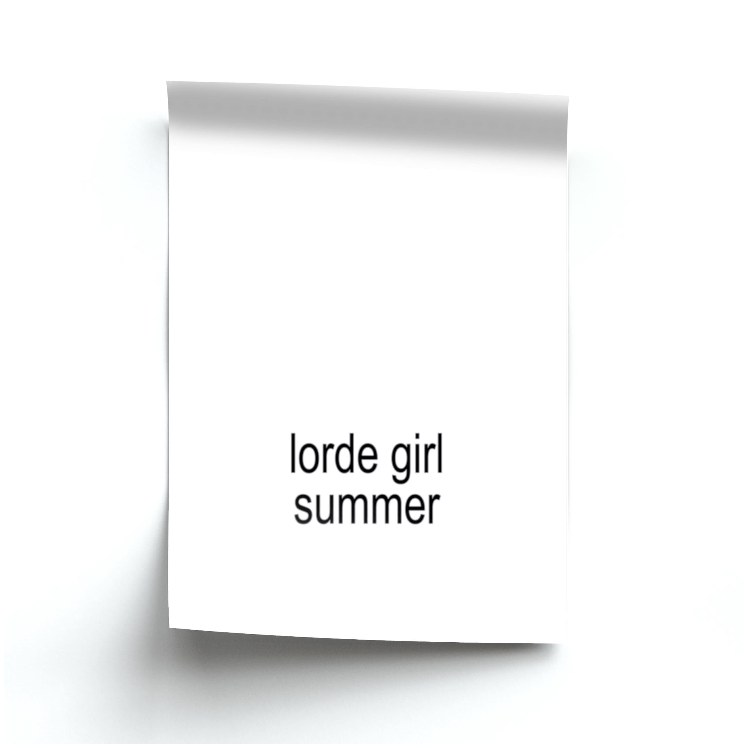 Lorde Girl Summer Poster