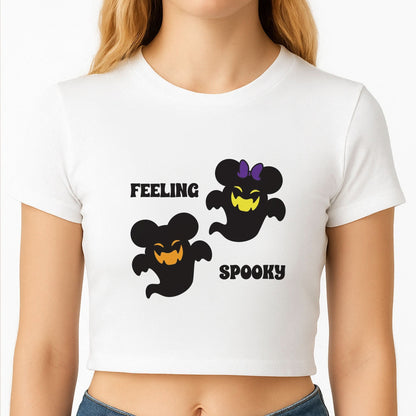 Feeling Spooky Mouse Ghosts Crop Top