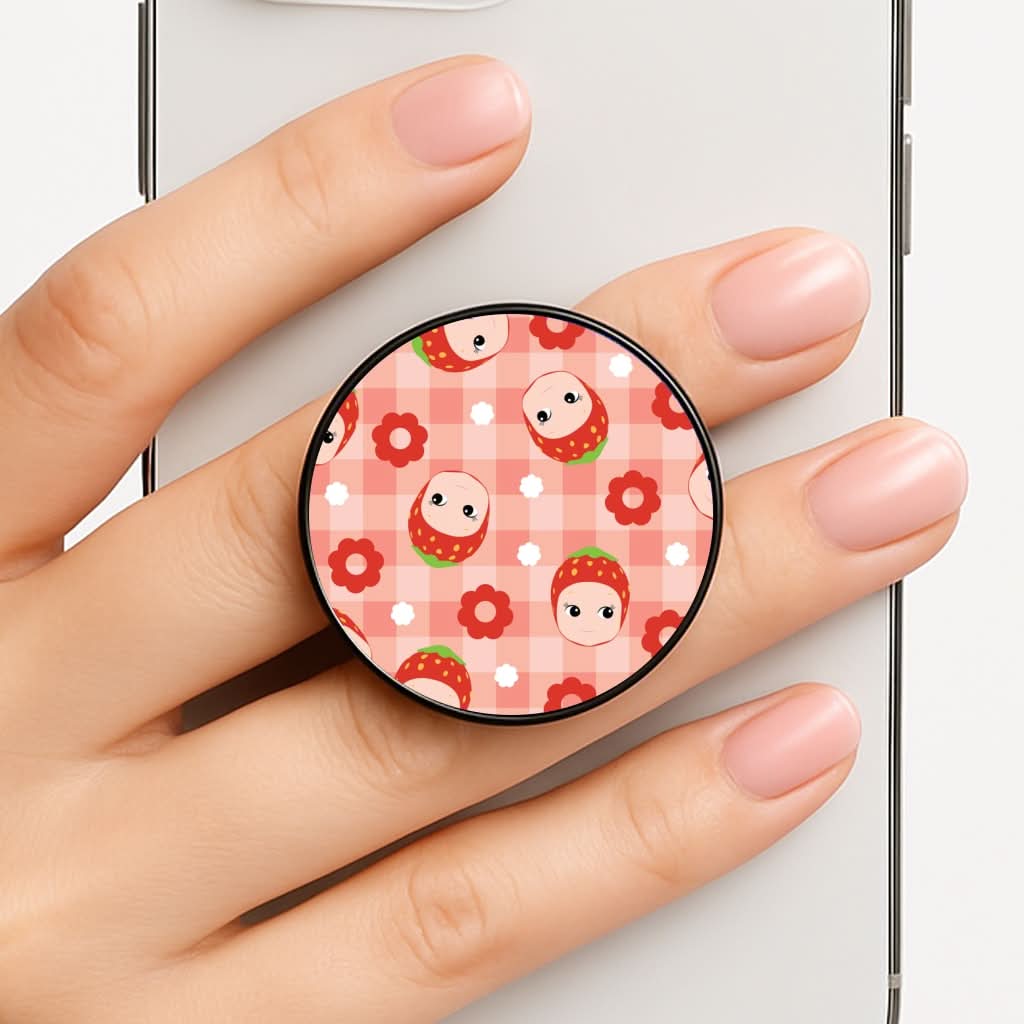 Strawberry Angel Pattern Phone Grip