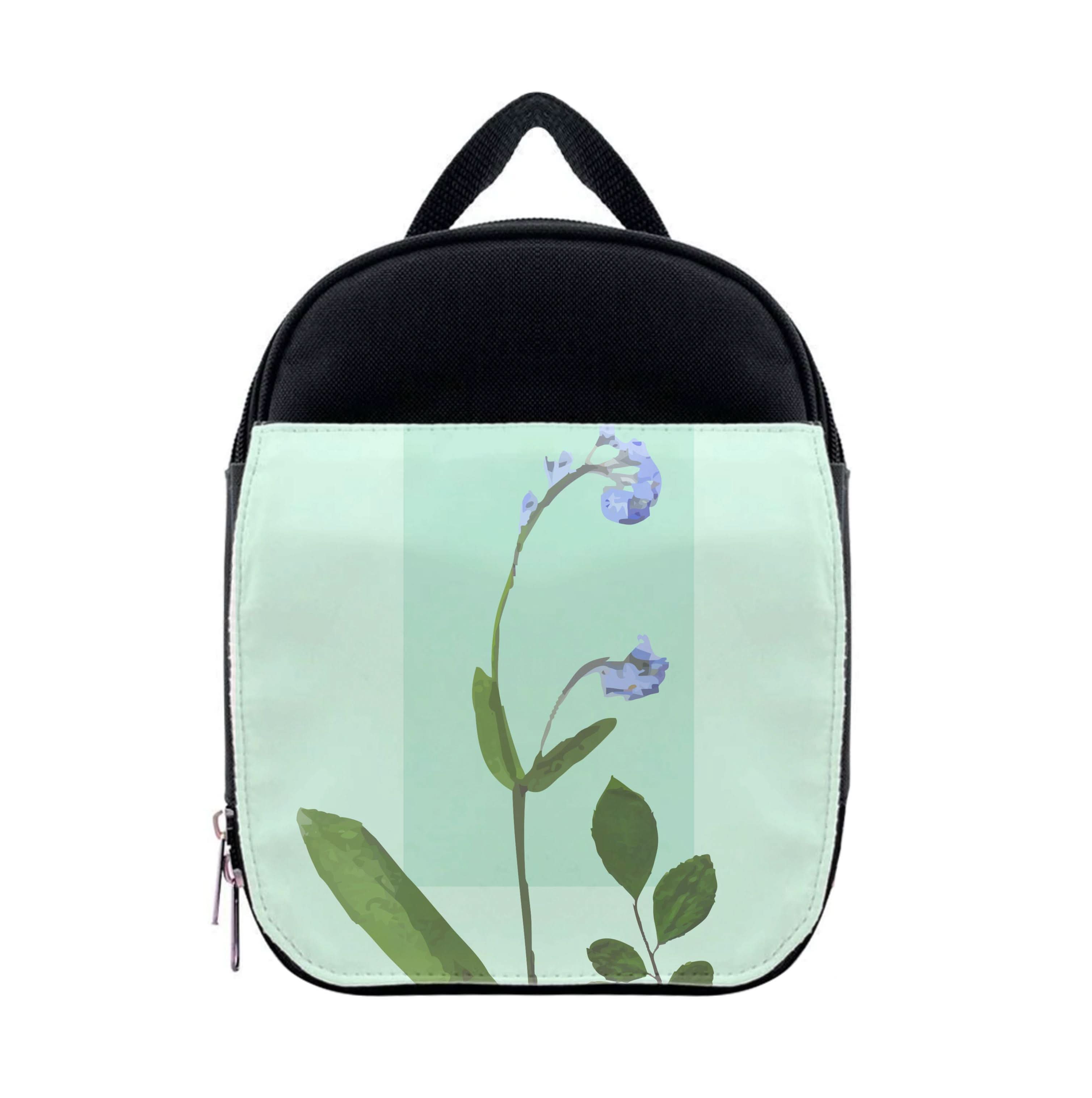 Abstract Blue Pressed Flower Lunchbox