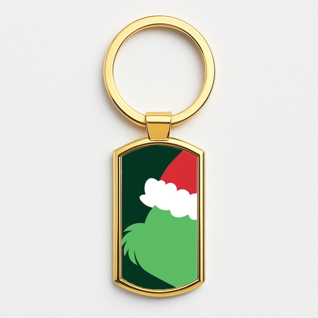 Green Creature Faceless Gold Keyring