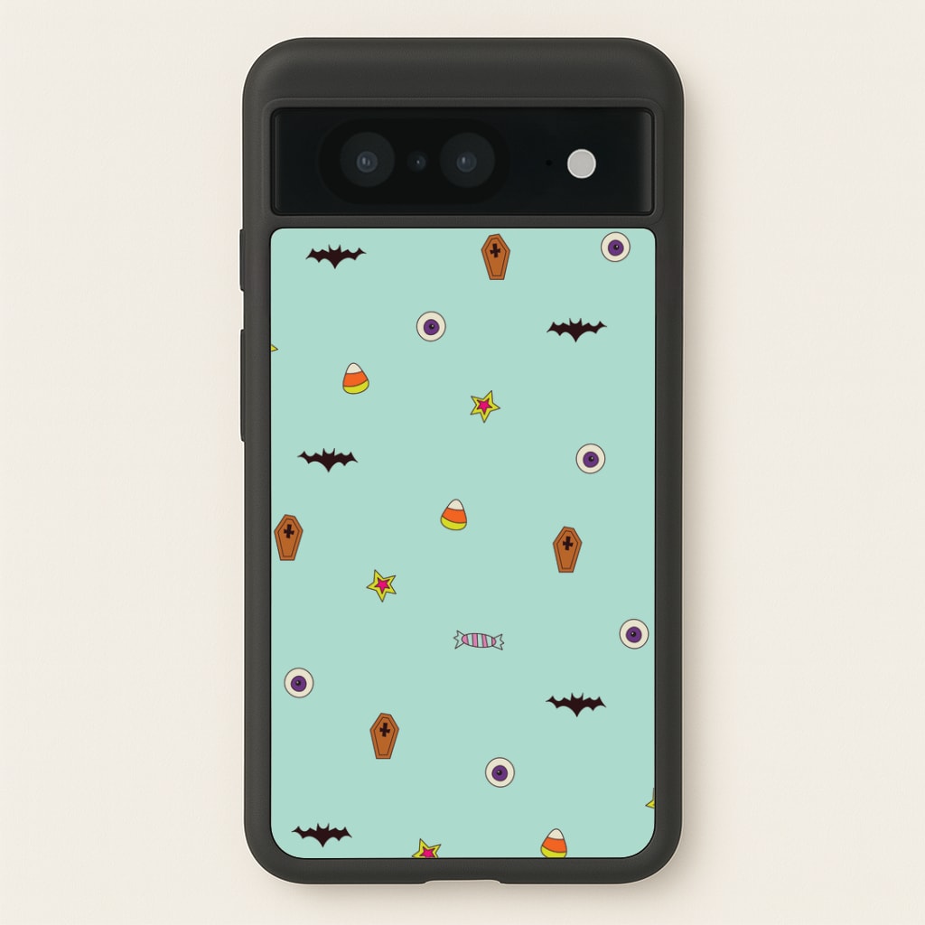 Minature Halloween Cartoons Pattern Google Pixel 8 Case