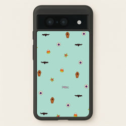 Minature Halloween Cartoons Pattern Google Pixel 8 Case