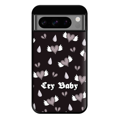 Cry Baby Monochrome Hearts Pattern Google Pixel 8 Pro Case