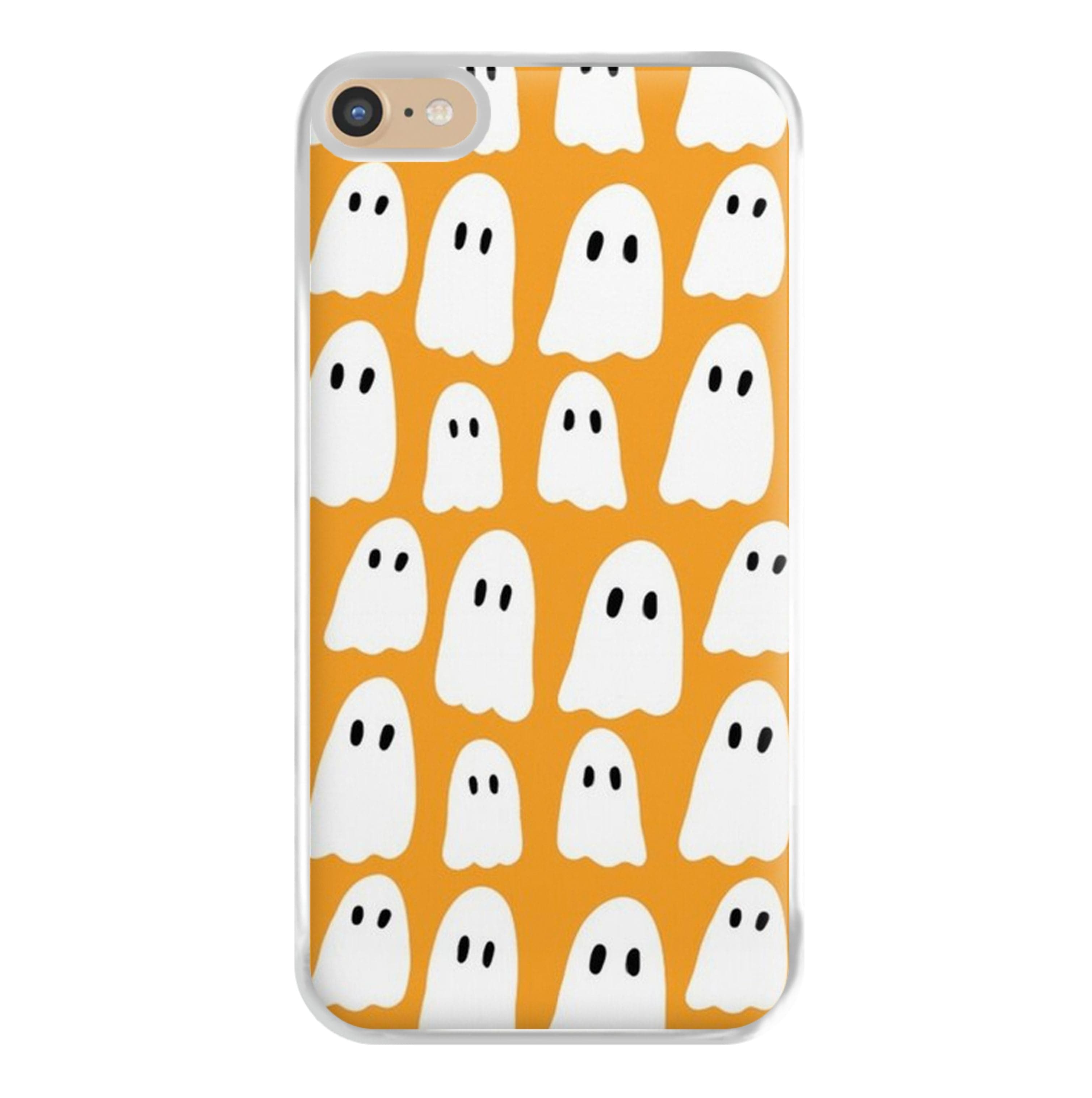 Orange Ghost Halloween Pattern Phone Case