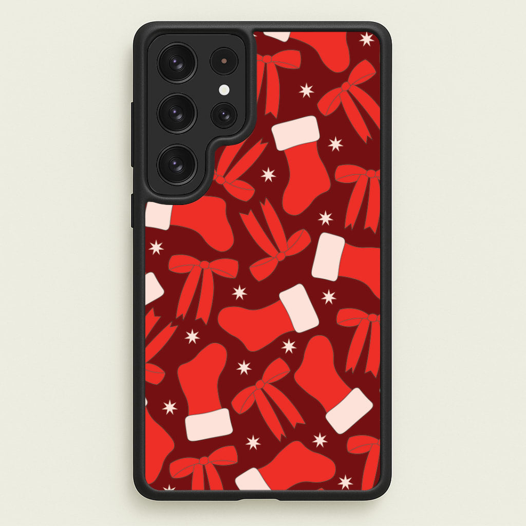 Stockings And Bows Pattern Galaxy S23 Ultra Case