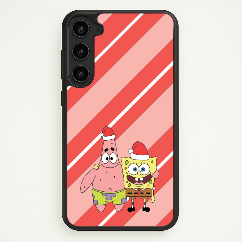 Cartoon Sponge And Starfish Christmas Hats Galaxy S23 Case