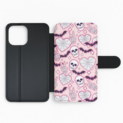 Cute Halloween Stickers Pattern Flip Phone Case