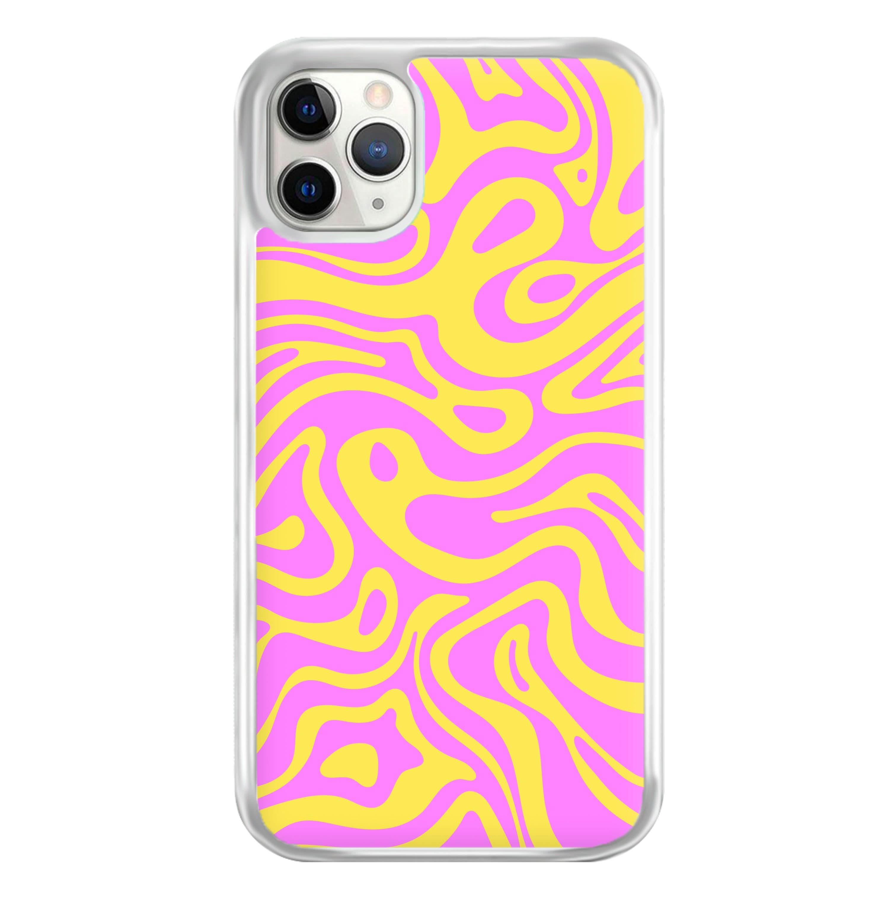 Yellow And Pink Waves Pattern Phone Case