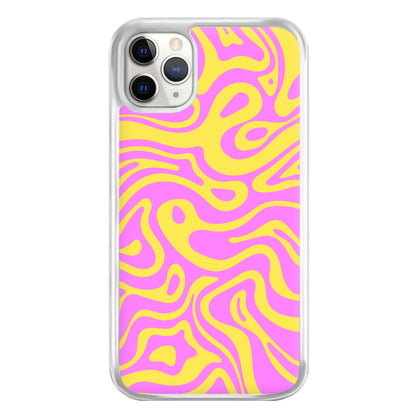 Yellow And Pink Waves Pattern Phone Case