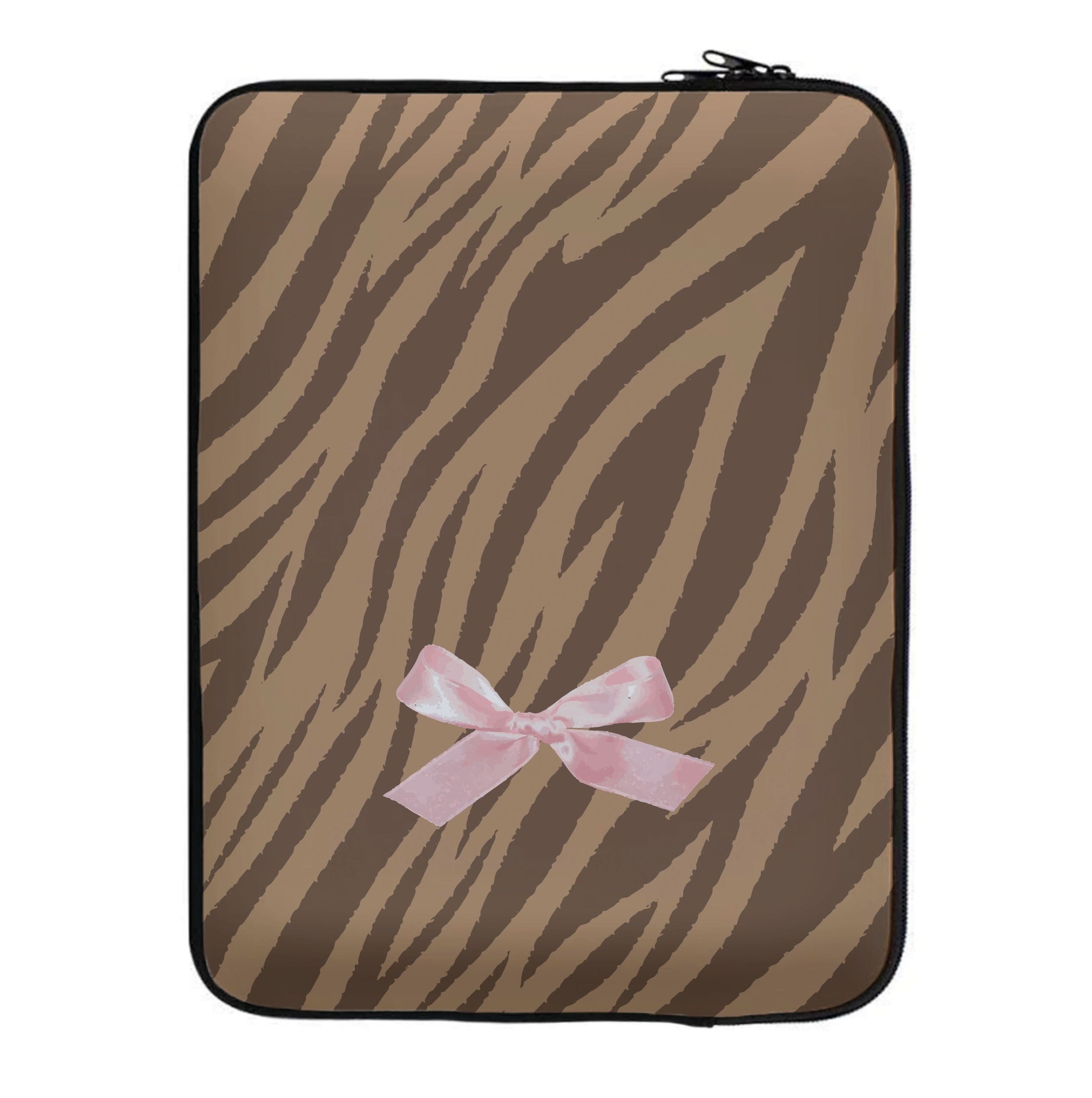 Coquette Brown Tiger Print Laptop Sleeve