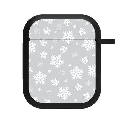 Grey Snowflake Pattern AirPods Case