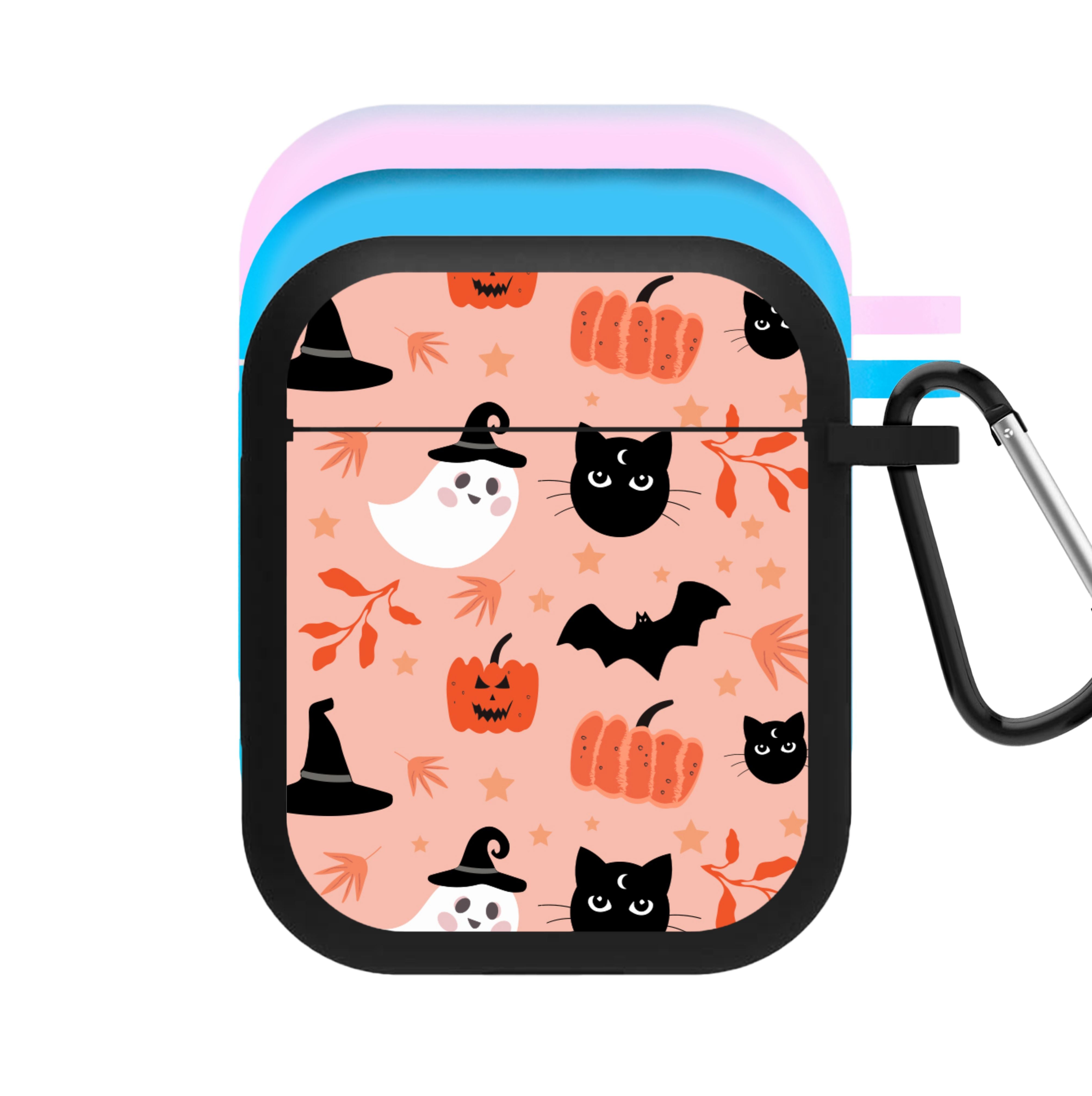 Pretty Pink Halloween Pattern AirPods Case