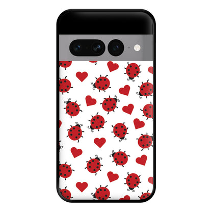 Ladybugs And Hearts Pattern Google Pixel 7 Pro Case