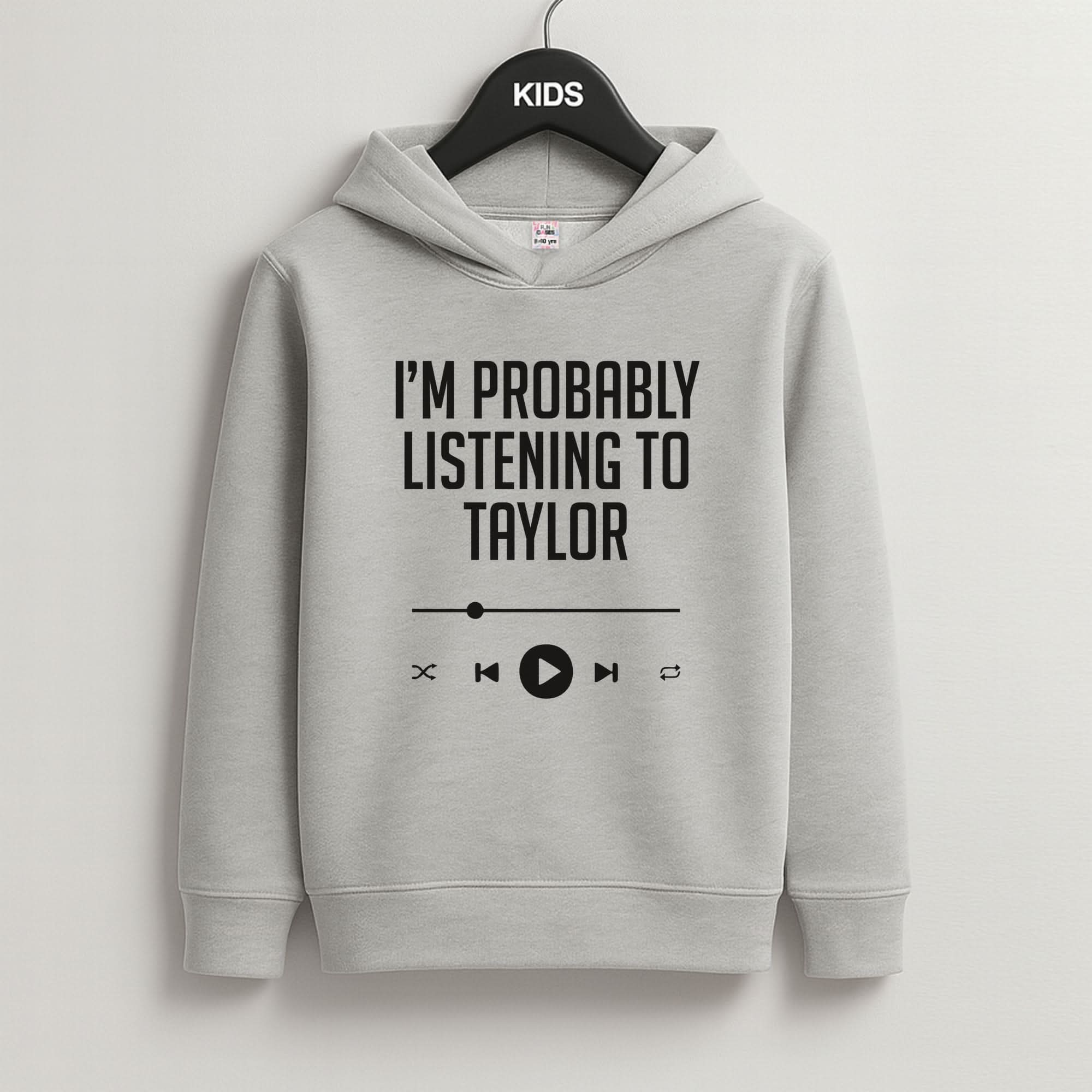 I'm Probably Listening To Taylor Grey Kids Hoodie