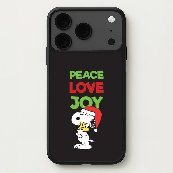 Peace, Love, Joy Christmas Cartoon Beagle iPhone 17 Pro Case