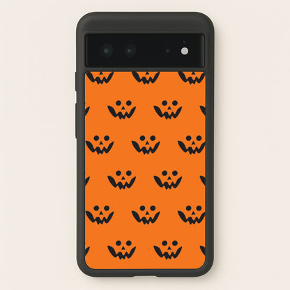 Carved Pumpkin Face Pattern Google Pixel 6 Case