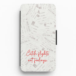 Catch Flights Not Feelings Collage Flip / Wallet Phone Case