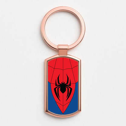 Red And Blue Spider Costume Rose Gold Keyring