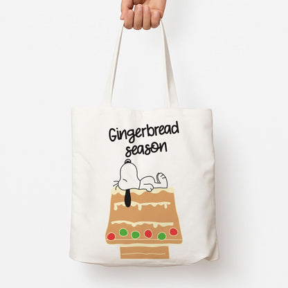 Cartoon Beagle Gingerbread House Tote Bag