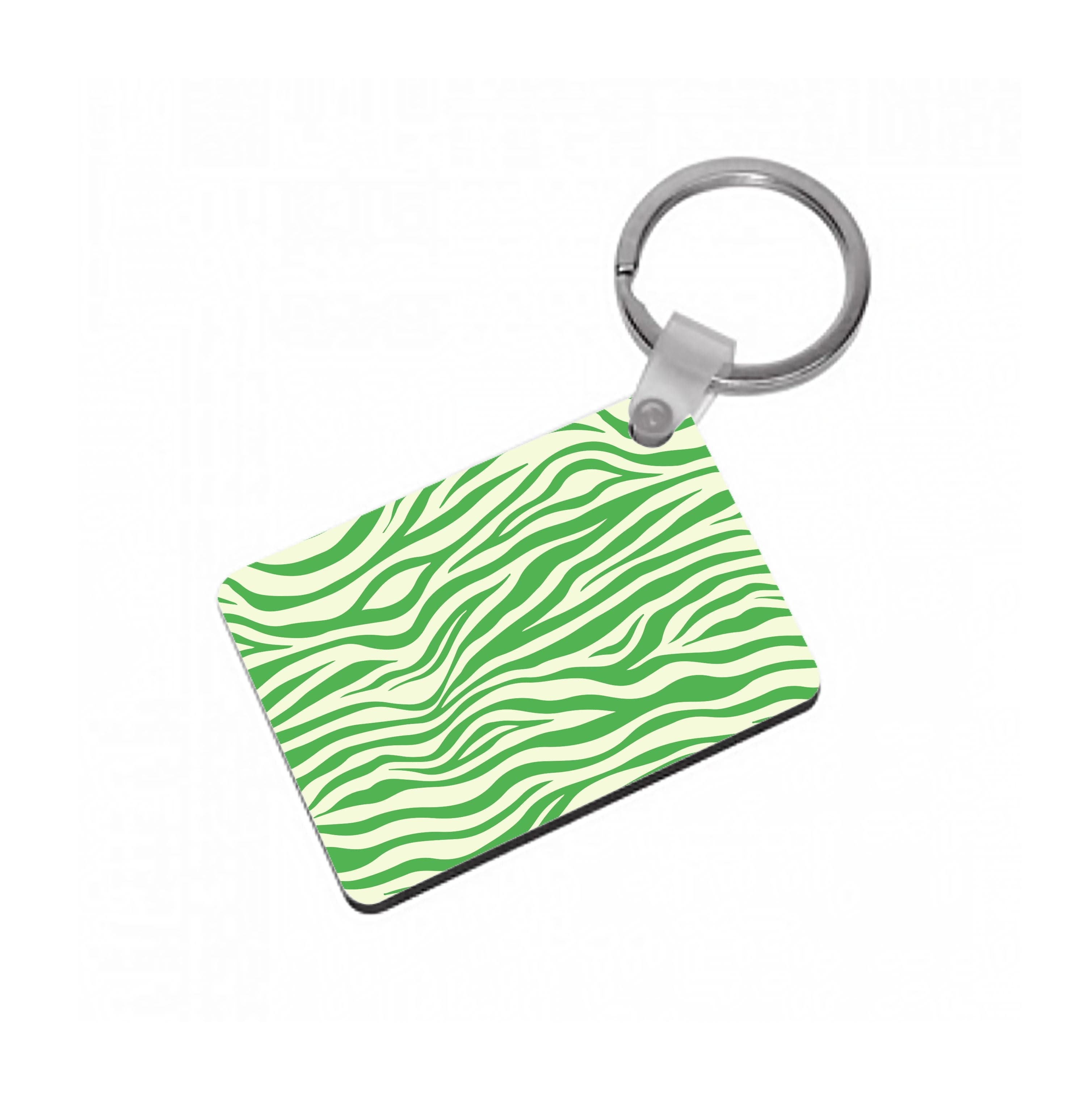 Green Zebra - Animal Patterns Keyring