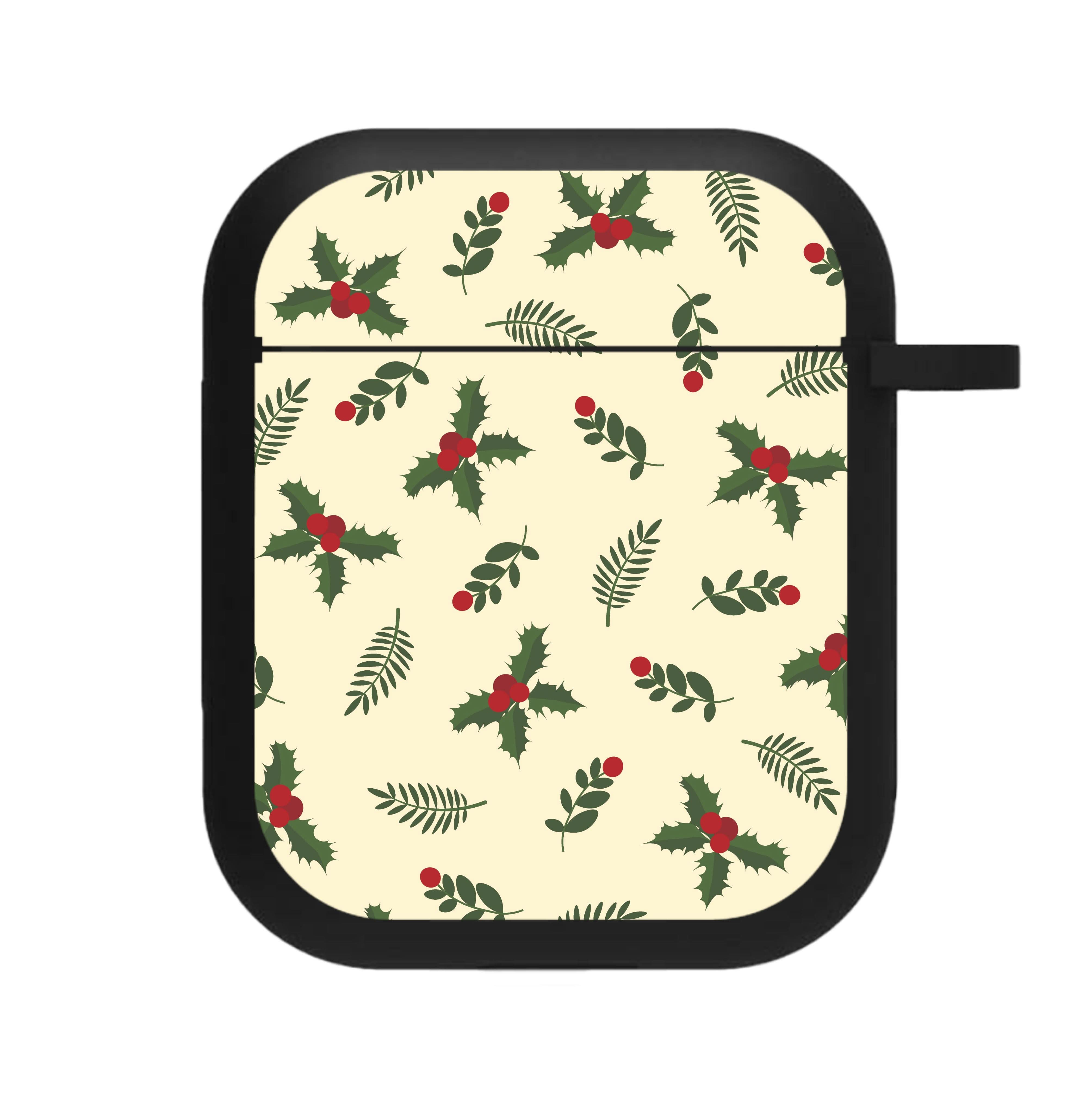 Holly Green Pattern AirPods Case