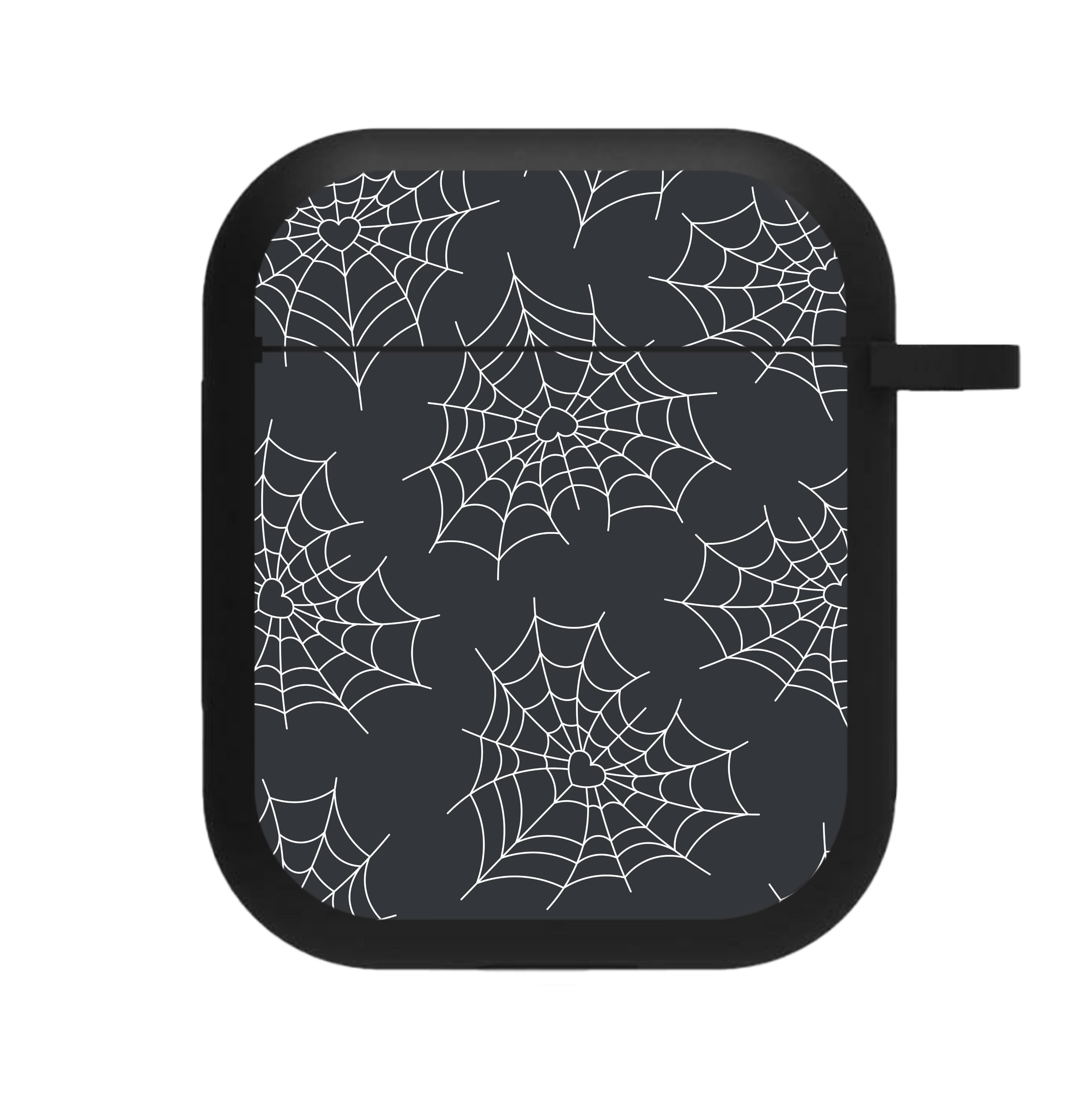 Spiderweb Hearts Pattern AirPods Case