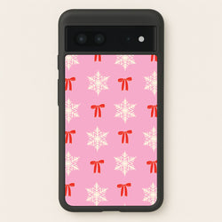 Coquette Bows And Snowflakes Pattern Google Pixel 7 Case