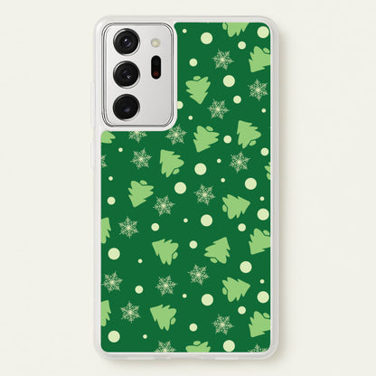Cartoon Christmas Trees And Snowflakes Pattern Galaxy Note 20 Ultra Case