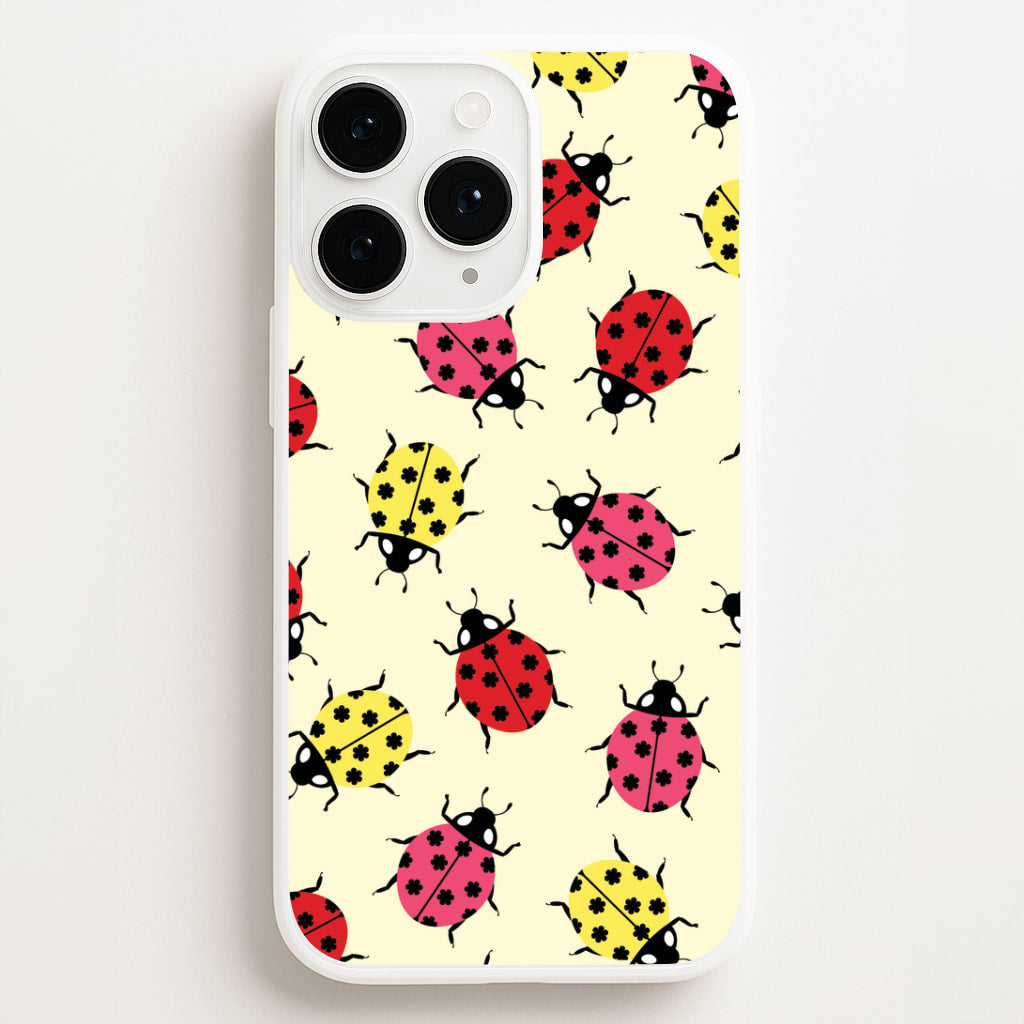 Ladybugs With Flower Spots Pattern Phone Case for iPhone, Samsung Galaxy and Google Pixel