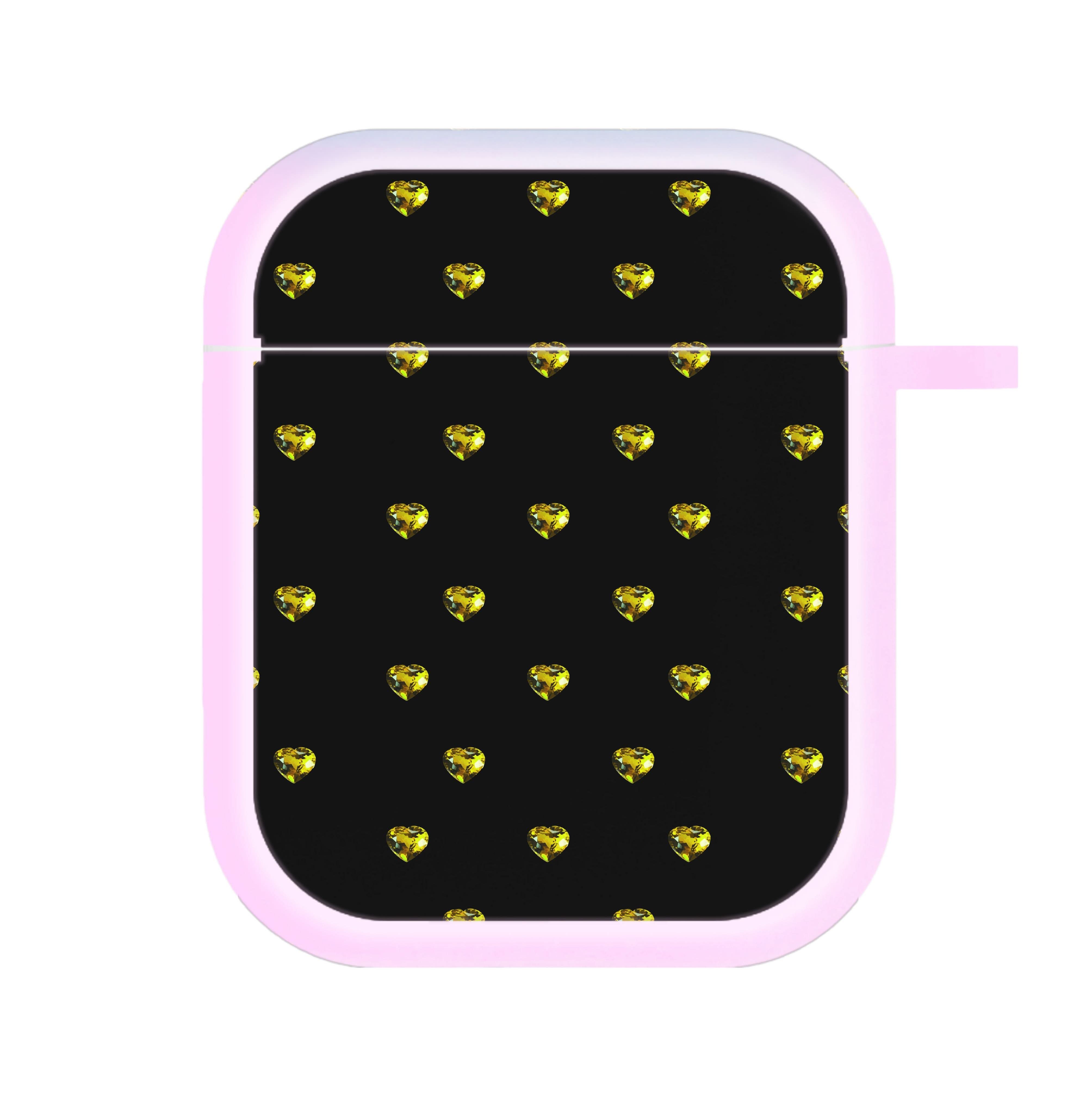 Gold Gem Hearts Pattern AirPods Case