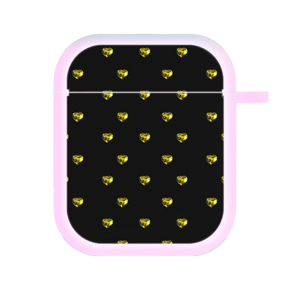 Gold Gem Hearts Pattern AirPods Case