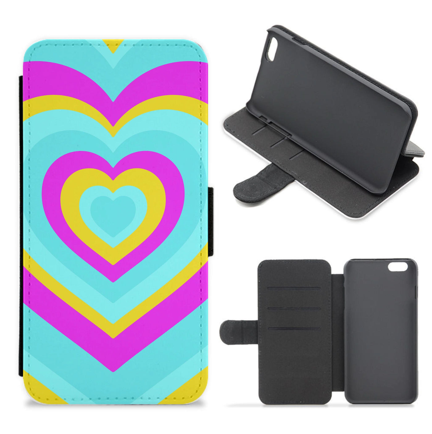 Pansexual Pride Heart Flip / Wallet Phone Case