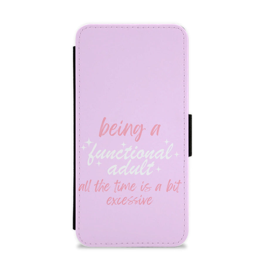 Being A Functional Adult - Aesthetic Quote Flip / Wallet Phone Case